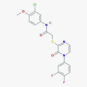 molecular formula C19H14ClF2N3O3S B2694232 N-(3-chloro-4-methoxyphenyl)-2-((4-(3,4-difluorophenyl)-3-oxo-3,4-dihydropyrazin-2-yl)thio)acetamide CAS No. 899759-79-6