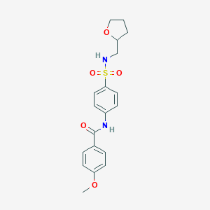 molecular formula C19H22N2O5S B269424 4-methoxy-N-(4-{[(tetrahydro-2-furanylmethyl)amino]sulfonyl}phenyl)benzamide 