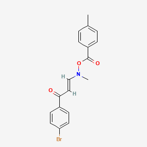 molecular formula C18H16BrNO3 B2694241 1-(4-Bromophenyl)-3-{methyl[(4-methylbenzoyl)oxy]amino}-2-propen-1-one CAS No. 303151-51-1