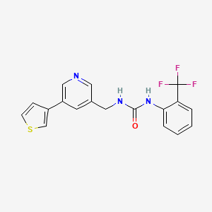 1-((5-(Thiophen-3-yl)pyridin-3-yl)methyl)-3-(2-(trifluoromethyl)phenyl)urea