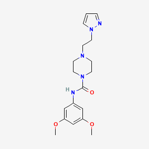 molecular formula C18H25N5O3 B2694254 4-(2-(1H-吡唑-1-基)乙基)-N-(3,5-二甲氧基苯基)哌嗪-1-甲酰胺 CAS No. 1396716-34-9