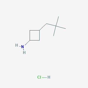 molecular formula C9H20ClN B2694255 3-(2,2-二甲基丙基)环丁烷-1-胺；盐酸盐 CAS No. 2460749-30-6