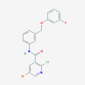 molecular formula C19H13BrClFN2O2 B2694259 5-bromo-2-chloro-N-{3-[(3-fluorophenoxy)methyl]phenyl}pyridine-3-carboxamide CAS No. 1375180-47-4