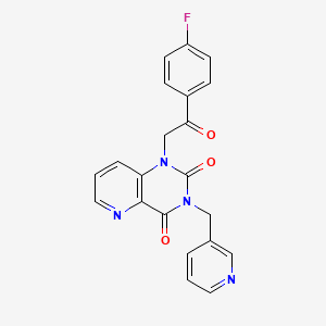 molecular formula C21H15FN4O3 B2694261 1-(2-(4-fluorophenyl)-2-oxoethyl)-3-(pyridin-3-ylmethyl)pyrido[3,2-d]pyrimidine-2,4(1H,3H)-dione CAS No. 941989-67-9