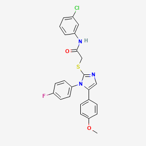 molecular formula C24H19ClFN3O2S B2694263 N-(3-chlorophenyl)-2-((1-(4-fluorophenyl)-5-(4-methoxyphenyl)-1H-imidazol-2-yl)thio)acetamide CAS No. 1207057-62-2