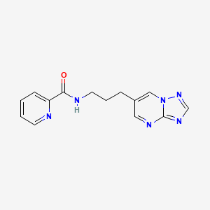 molecular formula C14H14N6O B2694266 N-(3-([1,2,4]三唑并[1,5-a]嘧啶-6-基)丙基)吡啶甲酰胺 CAS No. 2034614-44-1