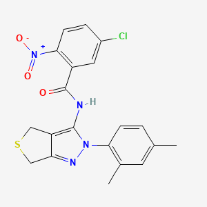 5-chloro-N-[2-(2,4-dimethylphenyl)-4,6-dihydrothieno[3,4-c]pyrazol-3-yl]-2-nitrobenzamide