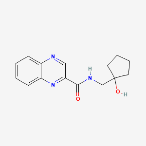 molecular formula C15H17N3O2 B2694280 N-((1-hydroxycyclopentyl)methyl)quinoxaline-2-carboxamide CAS No. 1235014-15-9