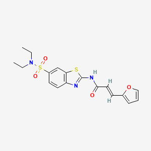 molecular formula C18H19N3O4S2 B2694281 (E)-N-(6-(N,N-diethylsulfamoyl)benzo[d]thiazol-2-yl)-3-(furan-2-yl)acrylamide CAS No. 865592-24-1
