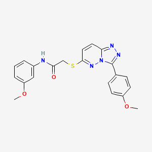molecular formula C21H19N5O3S B2694290 N-(3-methoxyphenyl)-2-((3-(4-methoxyphenyl)-[1,2,4]triazolo[4,3-b]pyridazin-6-yl)thio)acetamide CAS No. 852376-42-2
