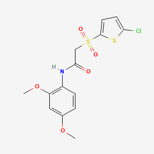 molecular formula C14H14ClNO5S2 B2694293 2-((5-氯噻吩-2-基)磺酰基)-N-(2,4-二甲氧苯基)乙酰胺 CAS No. 1021079-43-5