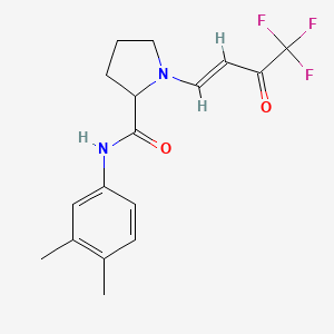 molecular formula C17H19F3N2O2 B2694297 N-(3,4-dimethylphenyl)-1-[(E)-4,4,4-trifluoro-3-oxobut-1-enyl]pyrrolidine-2-carboxamide CAS No. 1009417-36-0