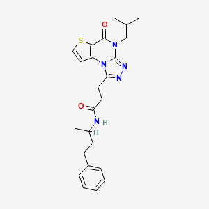 molecular formula C24H29N5O2S B2694298 3-(4-异丁基-5-氧代-4,5-二氢噻吩[2,3-e][1,2,4]噻二唑并[4,3-a]嘧啶-1-基)-N-(4-苯基丁-2-基)丙酰胺 CAS No. 1189996-97-1