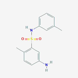 molecular formula C14H16N2O2S B2694308 5-amino-2-methyl-N-(3-methylphenyl)benzene-1-sulfonamide CAS No. 565195-67-7