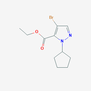 molecular formula C11H15BrN2O2 B2694312 ethyl 4-bromo-1-cyclopentyl-1H-pyrazole-5-carboxylate CAS No. 1855943-28-0