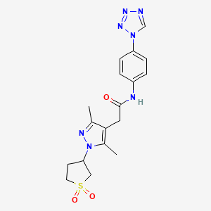 N-(4-(1H-tetrazol-1-yl)phenyl)-2-(1-(1,1-dioxidotetrahydrothiophen-3-yl)-3,5-dimethyl-1H-pyrazol-4-yl)acetamide