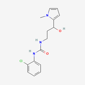 molecular formula C15H18ClN3O2 B2694316 1-(2-chlorophenyl)-3-(3-hydroxy-3-(1-methyl-1H-pyrrol-2-yl)propyl)urea CAS No. 1795303-96-6