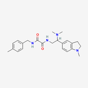 molecular formula C23H30N4O2 B2694334 N1-(2-(dimethylamino)-2-(1-methylindolin-5-yl)ethyl)-N2-(4-methylbenzyl)oxalamide CAS No. 922116-38-9