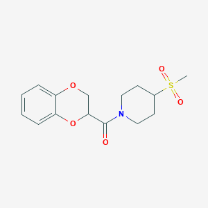 (2,3-Dihydrobenzo[b][1,4]dioxin-2-yl)(4-(methylsulfonyl)piperidin-1-yl)methanone