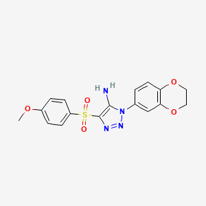 molecular formula C17H16N4O5S B2694346 1-(2,3-二氢苯并[b][1,4]二氧杂环-6-基)-4-((4-甲氧基苯基)磺酰)-1H-1,2,3-三唑-5-胺 CAS No. 1207044-65-2