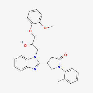 4-(1-(2-hydroxy-3-(2-methoxyphenoxy)propyl)-1H-benzo[d]imidazol-2-yl)-1-(o-tolyl)pyrrolidin-2-one