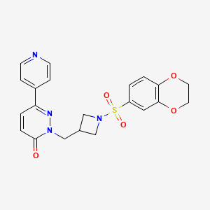 2-{[1-(2,3-Dihydro-1,4-benzodioxine-6-sulfonyl)azetidin-3-yl]methyl}-6-(pyridin-4-yl)-2,3-dihydropyridazin-3-one