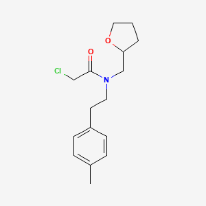 molecular formula C16H22ClNO2 B2694355 2-Chloro-N-[2-(4-methylphenyl)ethyl]-N-(oxolan-2-ylmethyl)acetamide CAS No. 2411270-61-4