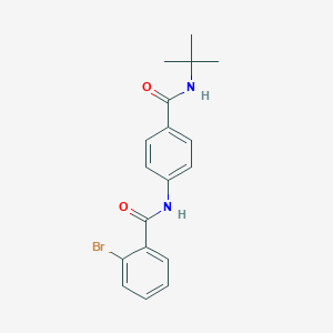 molecular formula C18H19BrN2O2 B269436 2-bromo-N-{4-[(tert-butylamino)carbonyl]phenyl}benzamide 