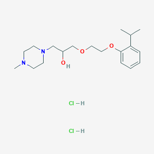 molecular formula C19H34Cl2N2O3 B2694363 1-(2-(2-异丙基苯氧)乙氧基)-3-(4-甲基哌嗪-1-基)丙醇二盐酸盐 CAS No. 1216484-92-2