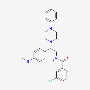 molecular formula C27H31ClN4O B2694369 3-chloro-N-(2-(4-(dimethylamino)phenyl)-2-(4-phenylpiperazin-1-yl)ethyl)benzamide CAS No. 946315-32-8