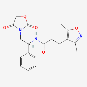 3-(3,5-dimethylisoxazol-4-yl)-N-(2-(2,4-dioxooxazolidin-3-yl)-1-phenylethyl)propanamide