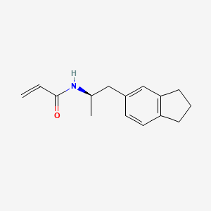 molecular formula C15H19NO B2694377 N-[(2R)-1-(2,3-Dihydro-1H-inden-5-yl)propan-2-yl]prop-2-enamide CAS No. 2411179-75-2
