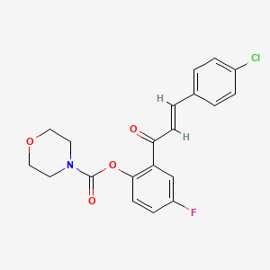molecular formula C20H17ClFNO4 B2694379 2-[(2E)-3-(4-chlorophenyl)prop-2-enoyl]-4-fluorophenyl morpholine-4-carboxylate CAS No. 433311-10-5