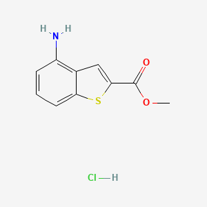 molecular formula C10H10ClNO2S B2694389 Methyl 4-aminobenzo[b]thiophene-2-carboxylate hydrochloride CAS No. 2126161-01-9
