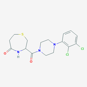 molecular formula C16H19Cl2N3O2S B2694407 3-[4-(2,3-Dichlorophenyl)piperazine-1-carbonyl]-1,4-thiazepan-5-one CAS No. 1396574-32-5