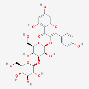 3-[(2S,3R,4S,5R,6R)-3,5-Dihydroxy-6-(hydroxymethyl)-4-[(2S,3R,4S,5S,6R)-3,4,5-trihydroxy-6-(hydroxymethyl)oxan-2-yl]oxyoxan-2-yl]oxy-5,7-dihydroxy-2-(4-hydroxyphenyl)chromen-4-one