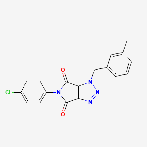 molecular formula C18H15ClN4O2 B2694421 5-(4-chlorophenyl)-1-(3-methylbenzyl)-3a,6a-dihydropyrrolo[3,4-d][1,2,3]triazole-4,6(1H,5H)-dione CAS No. 1008227-20-0