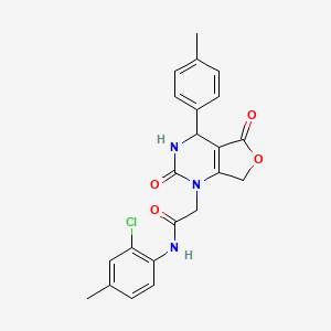 molecular formula C22H20ClN3O4 B2694435 N-(2-chloro-4-methylphenyl)-2-(2,5-dioxo-4-(p-tolyl)-3,4-dihydrofuro[3,4-d]pyrimidin-1(2H,5H,7H)-yl)acetamide CAS No. 1251552-26-7