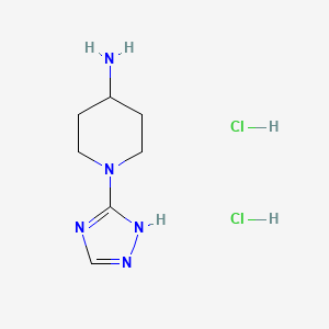 molecular formula C7H15Cl2N5 B2694437 1-(1H-1,2,4-Triazol-3-yl)piperidin-4-amine dihydrochloride CAS No. 2230803-29-7