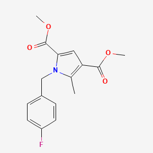 molecular formula C16H16FNO4 B2694439 dimethyl 1-(4-fluorobenzyl)-5-methyl-1H-pyrrole-2,4-dicarboxylate CAS No. 866142-66-7