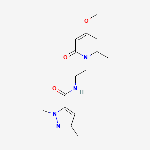 molecular formula C15H20N4O3 B2694441 N-(2-(4-甲氧基-6-甲基-2-氧代吡啶-1(2H)-基)乙基)-1,3-二甲基-1H-吡唑-5-基乙酰胺 CAS No. 1904202-40-9
