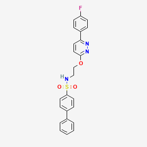 molecular formula C24H20FN3O3S B2694442 N-(2-((6-(4-fluorophenyl)pyridazin-3-yl)oxy)ethyl)-[1,1'-biphenyl]-4-sulfonamide CAS No. 920213-24-7