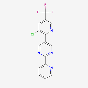 molecular formula C15H8ClF3N4 B2694449 5-[3-Chloro-5-(trifluoromethyl)pyridin-2-yl]-2-(pyridin-2-yl)pyrimidine CAS No. 344278-06-4