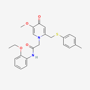 molecular formula C24H26N2O4S B2694453 N-(2-ethoxyphenyl)-2-(5-methoxy-4-oxo-2-((p-tolylthio)methyl)pyridin-1(4H)-yl)acetamide CAS No. 941914-56-3