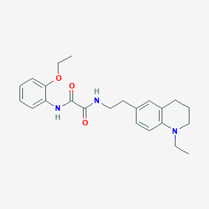 molecular formula C23H29N3O3 B2694459 N1-(2-ethoxyphenyl)-N2-(2-(1-ethyl-1,2,3,4-tetrahydroquinolin-6-yl)ethyl)oxalamide CAS No. 955610-76-1