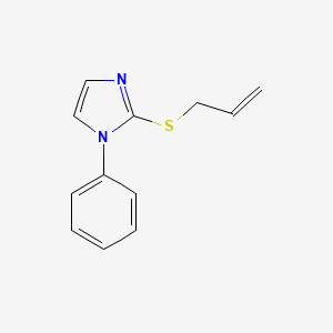 molecular formula C12H12N2S B2694462 1-phenyl-2-(prop-2-en-1-ylsulfanyl)-1H-imidazole CAS No. 478046-28-5