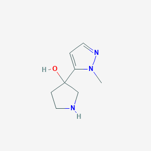 molecular formula C8H13N3O B2694463 3-(2-Methylpyrazol-3-yl)pyrrolidin-3-ol CAS No. 1340271-70-6