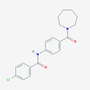 molecular formula C20H21ClN2O2 B269447 N-[4-(1-azepanylcarbonyl)phenyl]-4-chlorobenzamide 