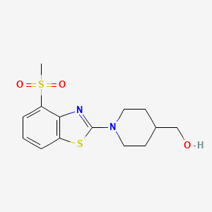 molecular formula C14H18N2O3S2 B2694472 [1-(4-Methanesulfonyl-1,3-benzothiazol-2-yl)piperidin-4-yl]methanol CAS No. 2415561-87-2