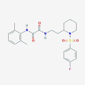molecular formula C23H28FN3O4S B2694479 N1-(2,6-二甲基苯基)-N2-(2-(1-((4-氟苯基)磺酰)哌啶-2-基)乙基)草酰胺 CAS No. 898450-13-0